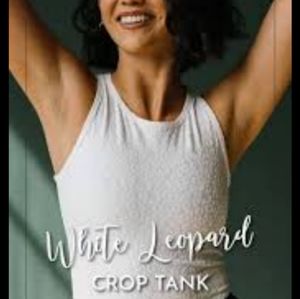 ZYIA, medium, white leopard crop tank